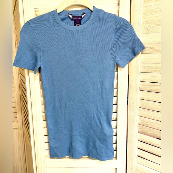 Silk Short-Sleeve Crewneck Sweater - Picture 2 of 4